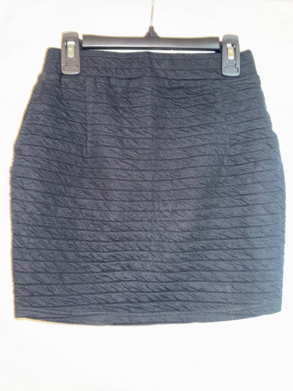 Sparkle & Fade Textured Cotton Blend Mini Skirt Black XS